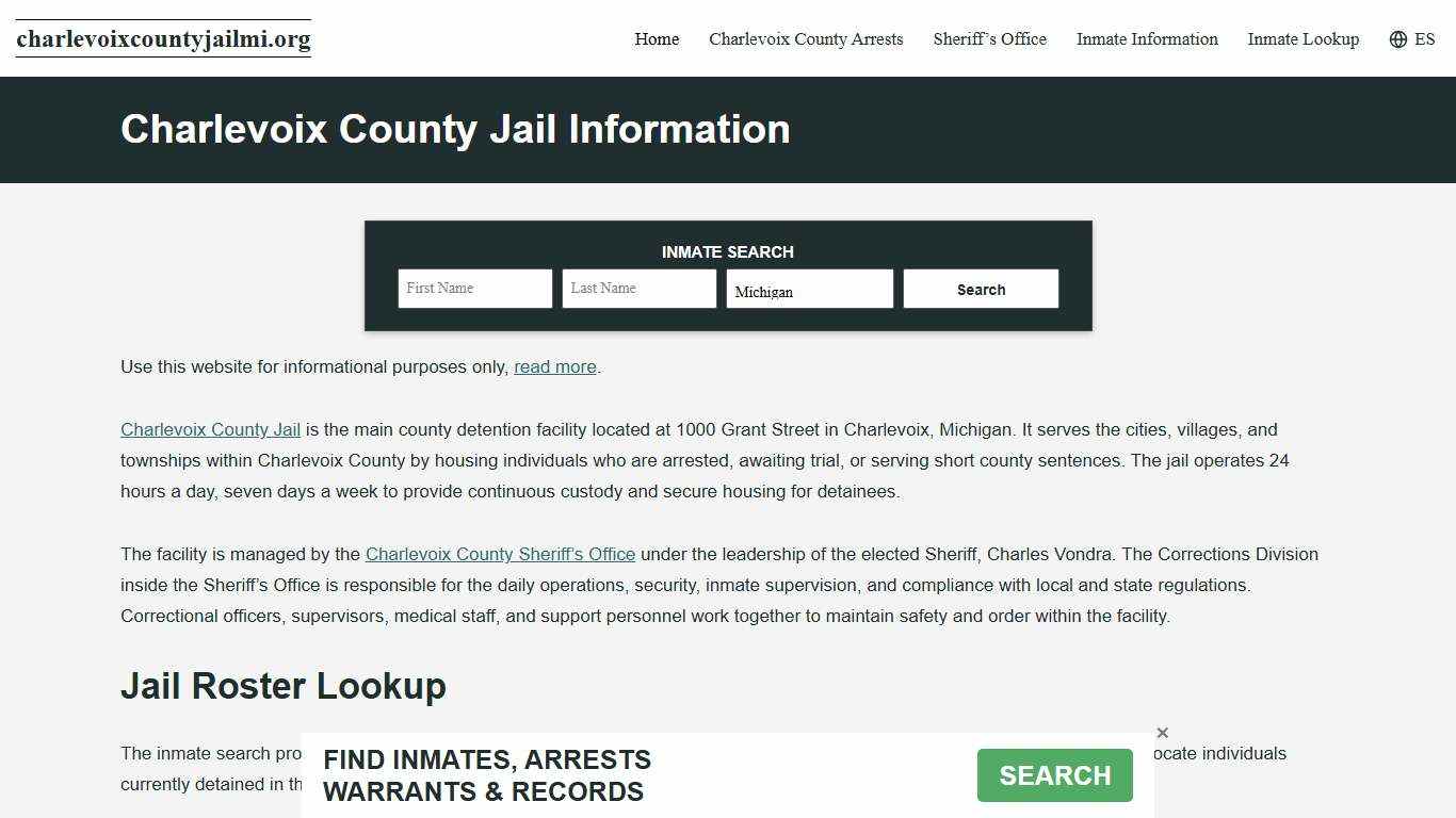 Charlevoix County, MI Jail Roster, Inmate Info
