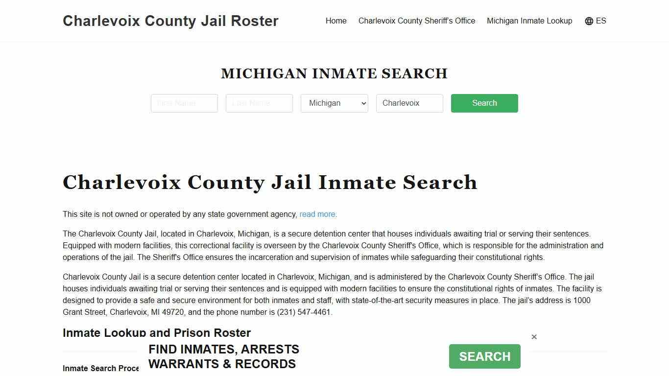 Charlevoix County Jail Roster Lookup, MI, Inmate Search